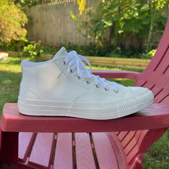 Converse All Star White Leather High Top Sneakers // High-tops - Picture 4 of 9